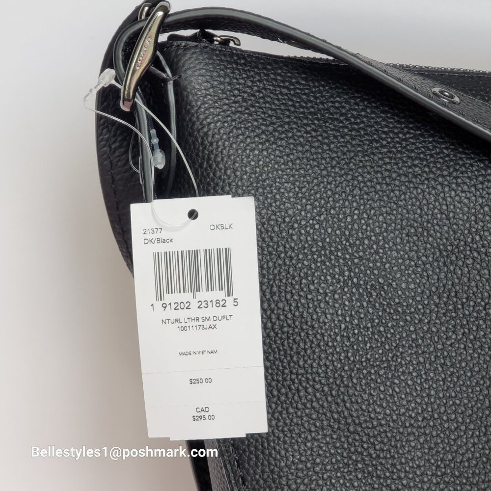 COACH Small Dufflette Pebbled Leather Crossbody Bag -Black color 🎈$189. - Picture 16 of 16